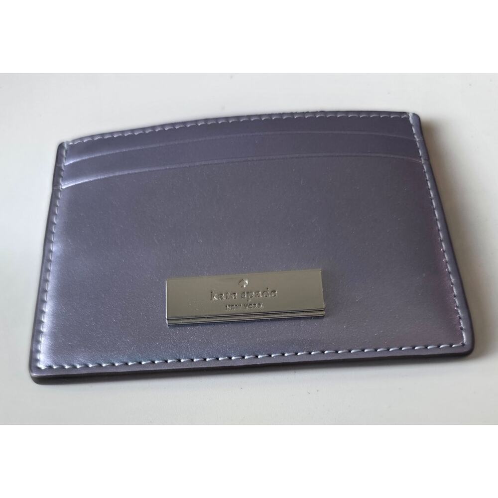 NEW Kate Spade Purple Kenzie Patent Fabric Small Cardholder KJ016 Candied Flower - Picture 4 of 9